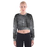Black Alligator Leather Pattern Women s Cropped Sweatshirt