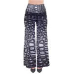 Black Alligator Leather Pattern Women s Chic Palazzo Pants 