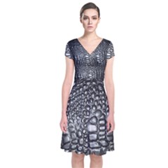 Short Sleeve Front Wrap Dress 