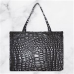 Black Alligator Leather Pattern Medium Tote Bag