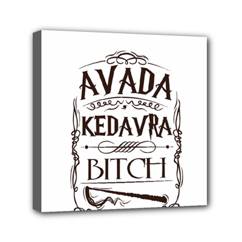Avada Kedavra Bitch Harry  Potter Mini Canvas 6  x 6  (Stretched) from ArtsNow.com