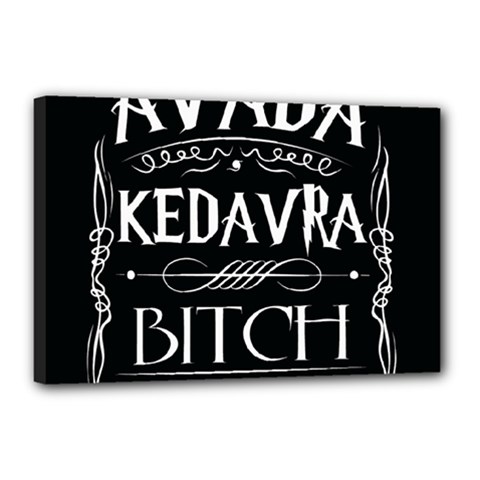 Avada Kedavra Bitch Harry Potter Canvas 18  x 12  (Stretched) from ArtsNow.com