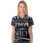 Avada Kedavra Bitch Harry Potter Women s V-Neck Sport Mesh Tee
