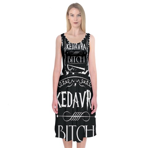 Avada Kedavra Bitch Harry Potter Midi Sleeveless Dress from ArtsNow.com