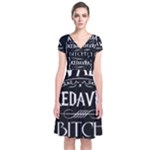 Avada Kedavra Bitch Harry Potter Short Sleeve Front Wrap Dress