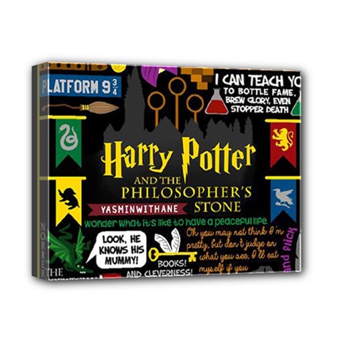Book Collage Based On Harry Potter And The Philosopher s Stone Deluxe Canvas 14  x 11  (Stretched) from ArtsNow.com