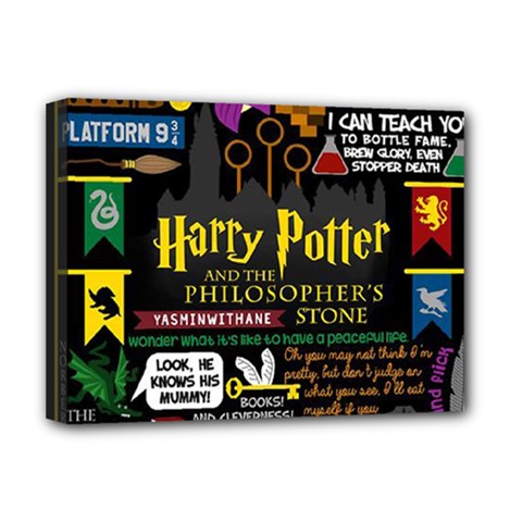 Book Collage Based On Harry Potter And The Philosopher s Stone Deluxe Canvas 16  x 12  (Stretched)  from ArtsNow.com