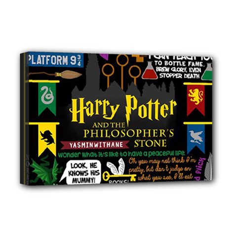 Book Collage Based On Harry Potter And The Philosopher s Stone Deluxe Canvas 18  x 12  (Stretched) from ArtsNow.com