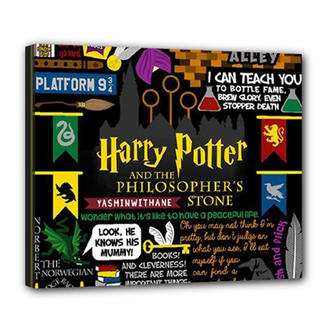 Book Collage Based On Harry Potter And The Philosopher s Stone Deluxe Canvas 24  x 20  (Stretched) from ArtsNow.com