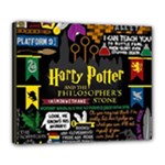 Book Collage Based On Harry Potter And The Philosopher s Stone Deluxe Canvas 24  x 20  (Stretched)