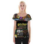 Book Collage Based On Harry Potter And The Philosopher s Stone Women s Cap Sleeve Top