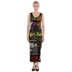 Book Collage Based On Harry Potter And The Philosopher s Stone Fitted Maxi Dress