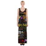 Book Collage Based On Harry Potter And The Philosopher s Stone Maxi Thigh Split Dress