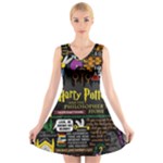 Book Collage Based On Harry Potter And The Philosopher s Stone V-Neck Sleeveless Dress