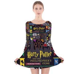 Long Sleeve Velvet Skater Dress 