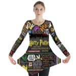 Book Collage Based On Harry Potter And The Philosopher s Stone Long Sleeve Tunic 