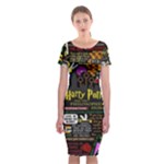 Book Collage Based On Harry Potter And The Philosopher s Stone Classic Short Sleeve Midi Dress