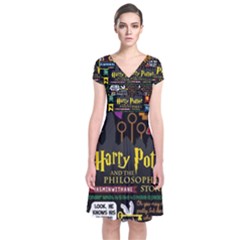 Short Sleeve Front Wrap Dress 