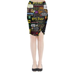 Book Collage Based On Harry Potter And The Philosopher s Stone Midi Wrap Pencil Skirt from ArtsNow.com