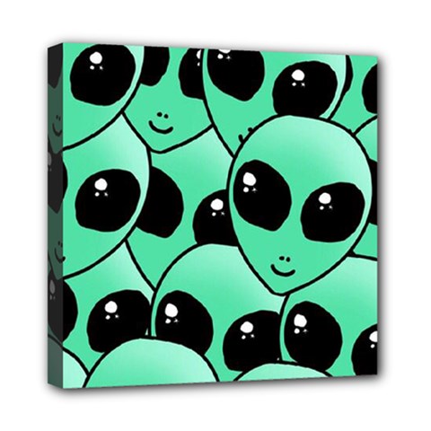 Alien Pattern Mini Canvas 8  x 8  (Stretched) from ArtsNow.com