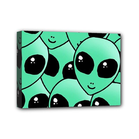 Alien Pattern Mini Canvas 7  x 5  (Stretched) from ArtsNow.com