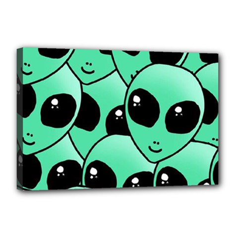 Alien Pattern Canvas 18  x 12  (Stretched) from ArtsNow.com