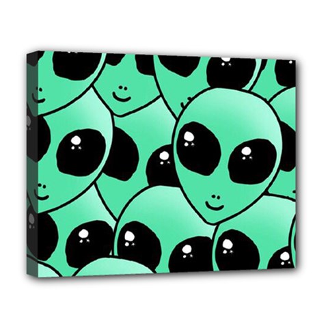 Alien Pattern Deluxe Canvas 20  x 16  (Stretched) from ArtsNow.com