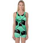 Alien Pattern One Piece Boyleg Swimsuit
