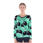 Alien Pattern Women s Long Sleeve Tee