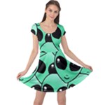Alien Pattern Cap Sleeve Dress