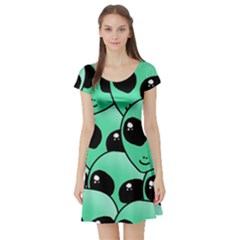Short Sleeve Skater Dress Front Short Sleeve Skater Dress Front
