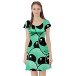 Alien Pattern Short Sleeve Skater Dress