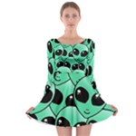 Alien Pattern Long Sleeve Skater Dress