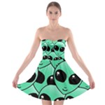 Alien Pattern Strapless Bra Top Dress