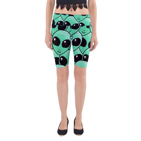 Alien Pattern Yoga Cropped Leggings from ArtsNow.com