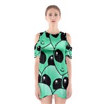 Alien Pattern Women s Cutout Shoulder One Piece