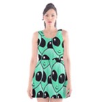 Alien Pattern Scoop Neck Skater Dress