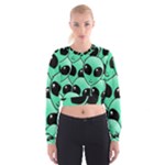 Alien Pattern Women s Cropped Sweatshirt