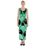 Alien Pattern Fitted Maxi Dress