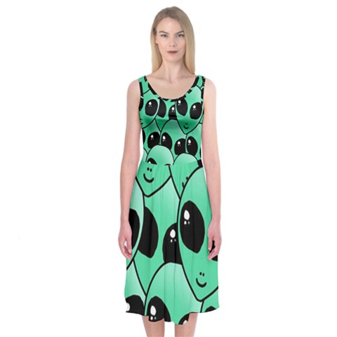 Alien Pattern Midi Sleeveless Dress from ArtsNow.com