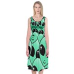 Alien Pattern Midi Sleeveless Dress
