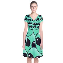 Short Sleeve Front Wrap Dress 
