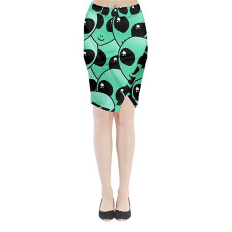 Alien Pattern Midi Wrap Pencil Skirt from ArtsNow.com