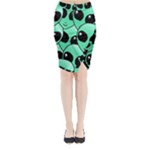 Alien Pattern Midi Wrap Pencil Skirt