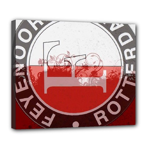 Feyenoord Rotterdam football club FC Logo Deluxe Canvas 24  x 20  (Stretched) from ArtsNow.com