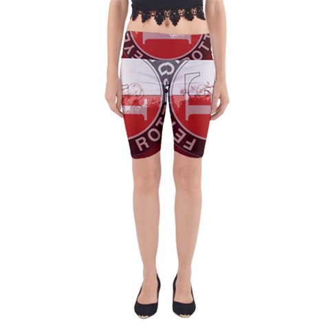 Feyenoord Rotterdam football club FC Logo Yoga Cropped Leggings from ArtsNow.com