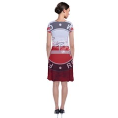 Short Sleeve Front Wrap Dress 