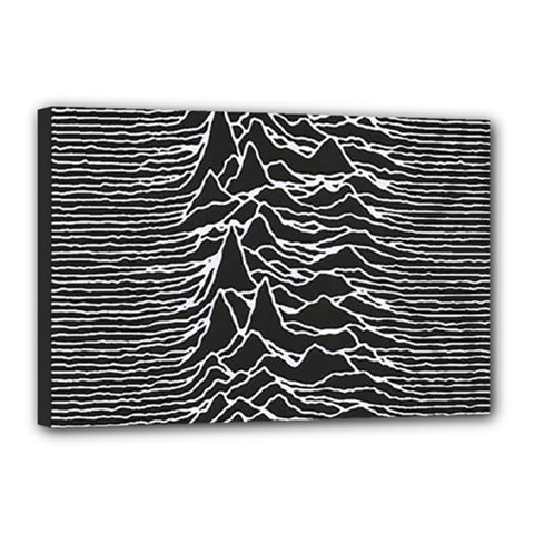 Joy Division Unknown Pleasures Pattern Canvas 18  x 12  (Stretched) from ArtsNow.com