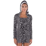 Joy Division Unknown Pleasures Pattern Women s Long Sleeve Hooded T-shirt