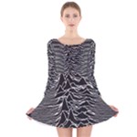 Joy Division Unknown Pleasures Pattern Long Sleeve Velvet Skater Dress